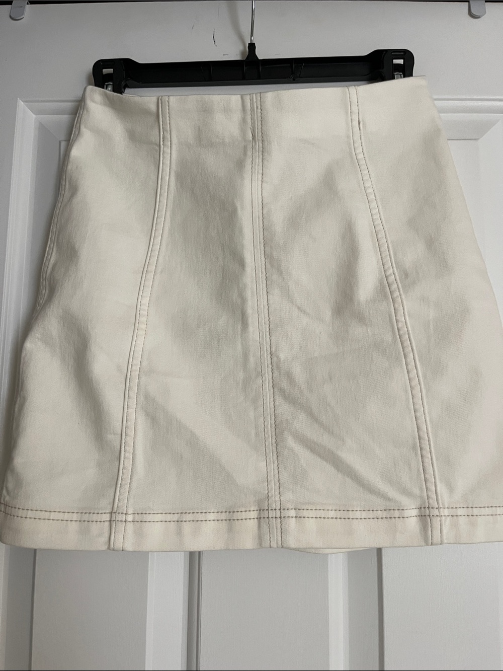 Free People Cream Paneled Mini Skirt
